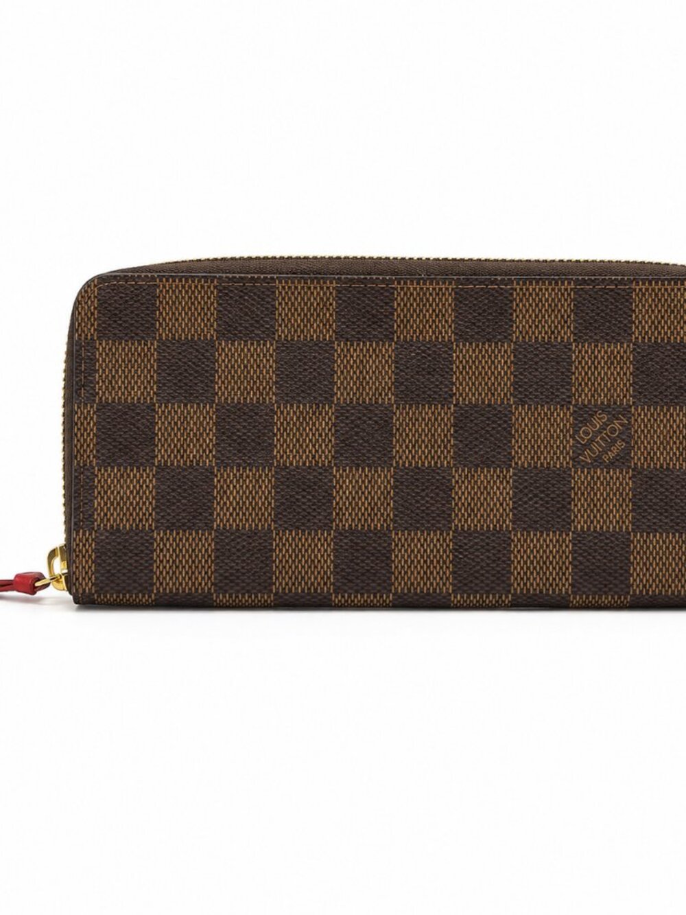 Louis Vuitton Damier Ebene Zip-Around Wallet – Red Pull (Pre-Owned)